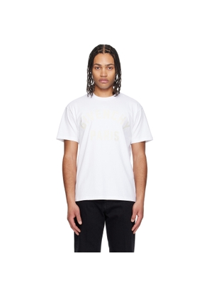 Givenchy White Cotton 'Givenchy Paris' Embroidery T-shirt