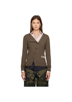 Andersson Bell Brown Hand Stitched Basic Cardigan