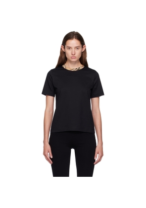 Burberry Black Check Trim Cotton T-shirt