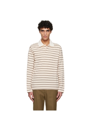 A.P.C. Off-White Long-Sleeve Striped Polo