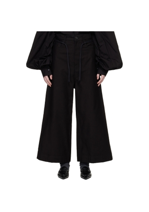 YOHJI YAMAMOTO Black Double Loop D Trousers