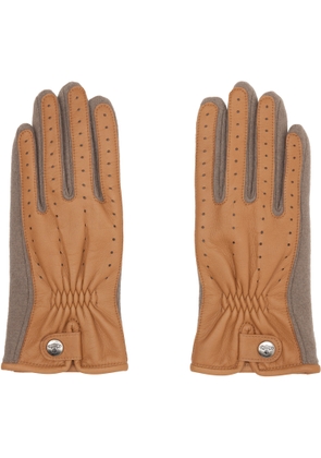 Vivienne Westwood Beige & Gray Leather Sheep Gloves