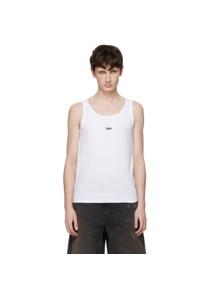 Rhude White Logo Ribbed Tank Top