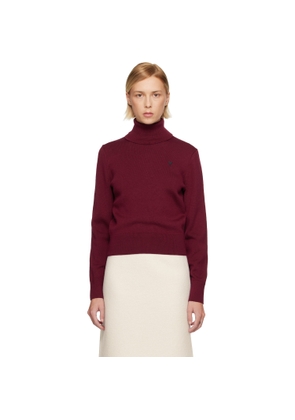 AMI Paris Burgundy Wool Ami de Coeur Turtleneck