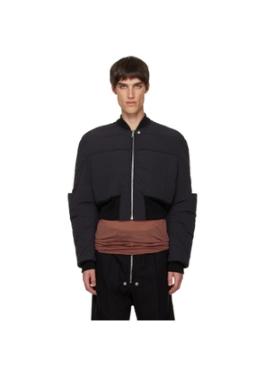 Rick Owens Black Concordians Girdered Down Bomber Jacket