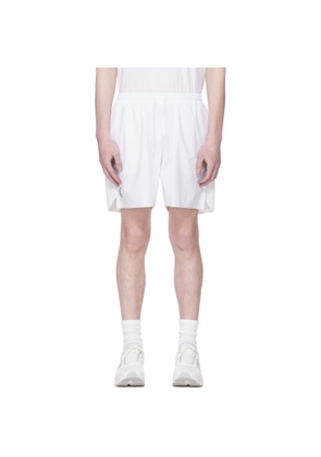 On White 5 Court Shorts