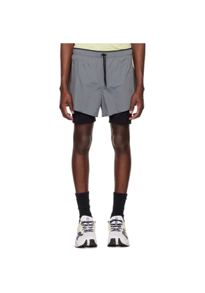 On Gray Performance Volt Running Shorts