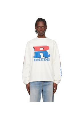 Rhude Off-White Split Petrol Logo LS T-shirt