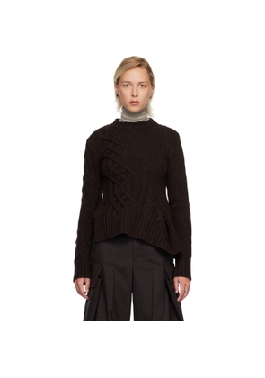 sacai Brown Wool Knit Sweater