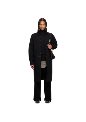 Rick Owens Black Concordians Bonotto Capsule Heizer Long Coat