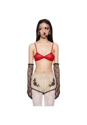 Valentino Red Silk Chiffon Bra