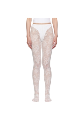 Valentino Off-White Rebrodé Lace Tights