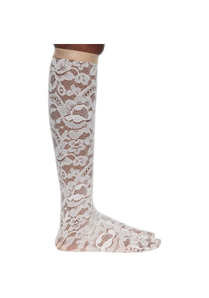 Valentino White Rebrode Lace Socks