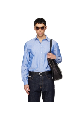 Moschino Blue Embroidered Archive Goose Shirt