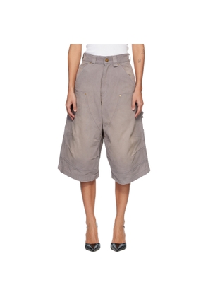 WILLY CHAVARRIA Gray Stockton Double Knee Shorts