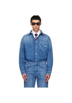Moschino Blue Cotton Denim Shirt