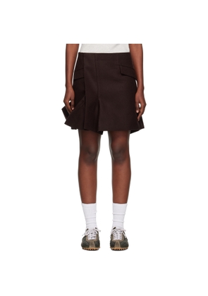 sacai Brown Wool Melton Miniskirt