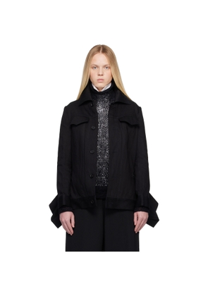 YOHJI YAMAMOTO Black Side Zip Denim Jacket