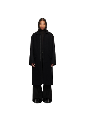 Rick Owens Black Concordians Jumbo Mac Coat