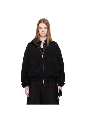 YOHJI YAMAMOTO Black Shirring Sleeve Jacket