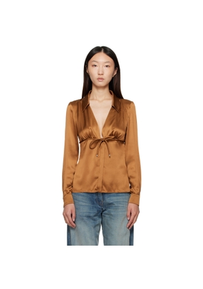 Versace Brown Informal Silk Shirt