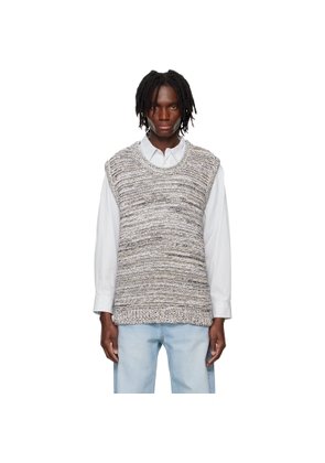 System Black & White Marled Vest
