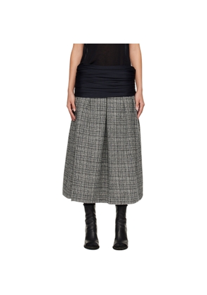 Stefan Cooke Black & Gray Elastic Waist Midi Skirt