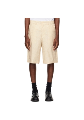 Lacoste Beige Straight Fit Printed Bermuda Shorts