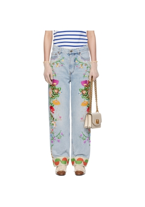 Valentino Blue Embroidered Jeans