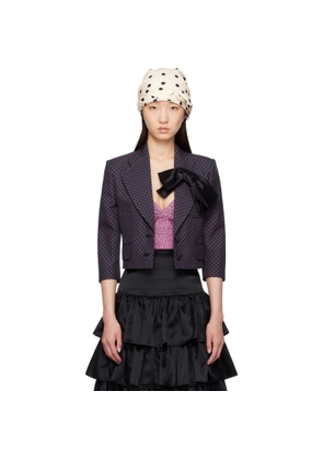 Valentino Navy Plusdepois Print Bow Jacket