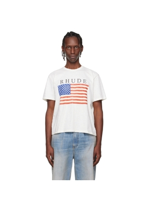 Rhude Off-White USA Flag Slub T-shirt