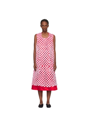 Comme des Garçons Red & Pink Tulle Braided Mesh Midi Dress