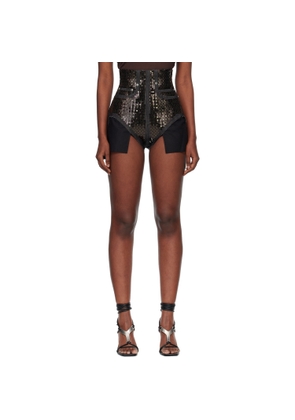 Rick Owens Black Temple Dirt Cutoffs Denim Shorts
