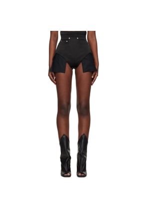 Rick Owens Black Temple Dirt Cutoffs Shorts