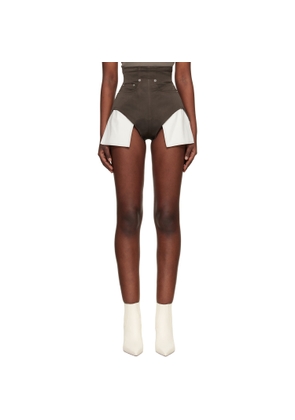 Rick Owens Brown Temple Dirt Cutoffs Shorts