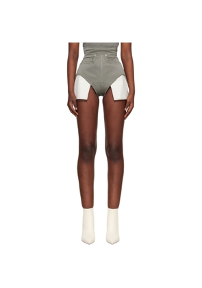 Rick Owens Gray Temple Dirt Cutoffs Shorts