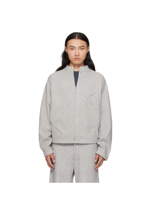 J EONGL I Gray Hybrid Wool Slash Jacket