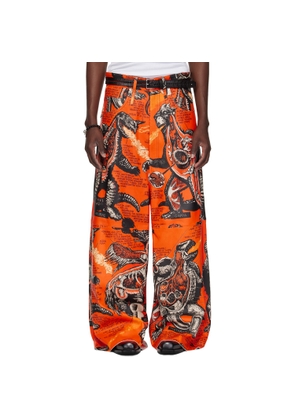 LU'U DAN Orange Dumpster Leather Pants