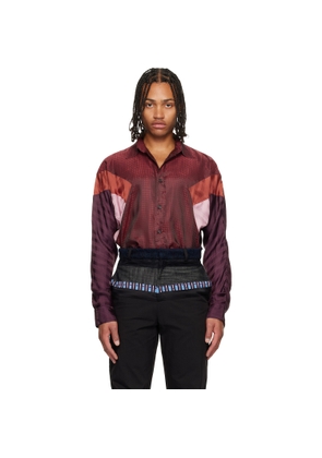 Edward Cuming Burgundy Sag Arm Flex Shirt