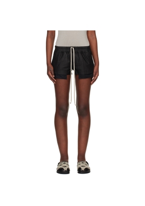 Rick Owens Black Temple Fog Leather Shorts
