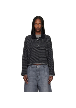 mfpen Black Cropped LS Polo