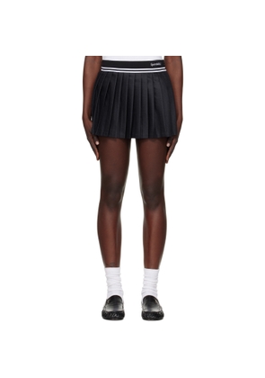 Sporty & Rich Gray Abigail Wool Pleated Miniskirt