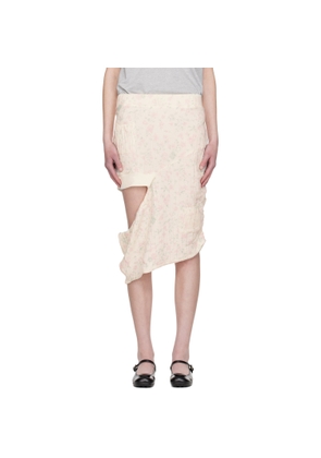OPEN YY Off-White Floral Blankie Midi Skirt