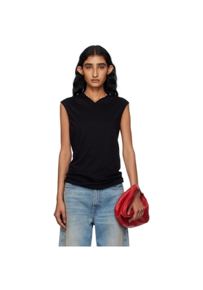 6397 Black High V Tank Top