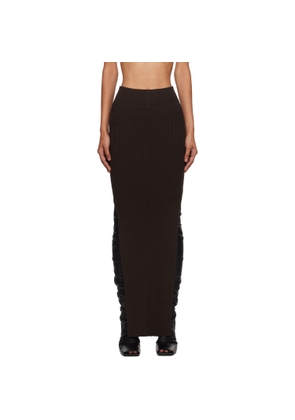 Rick Owens Brown Concordians Sacriskirt Midi Skirt