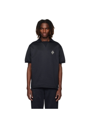 Lacoste Black Loose Fit Badge Accent Fleece Polo
