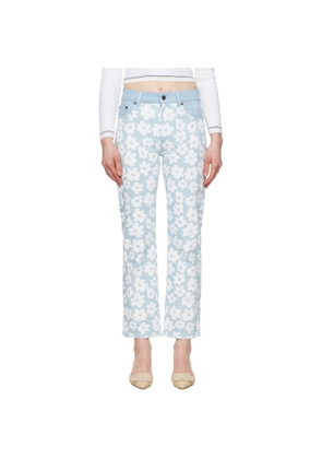 MSGM Blue Printed Jeans