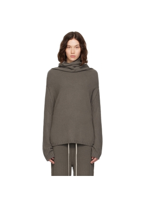 Rick Owens Gray Concordians Rasato Cashmere Knit Turtleneck