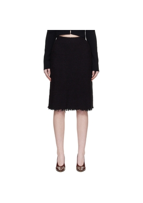Jil Sander Black Frayed Edge Midi Skirt