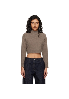 Jil Sander Brown LS Crop Sweater